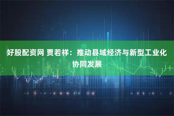 好股配资网 贾若祥：推动县域经济与新型工业化协同发展